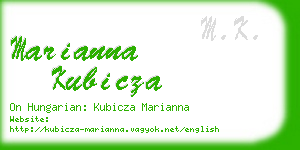 marianna kubicza business card